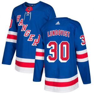 Miehille NHL New York Rangers Pelipaita 30 Henrik Lundqvist Authentic Kuninkaallisen sininen  Koti